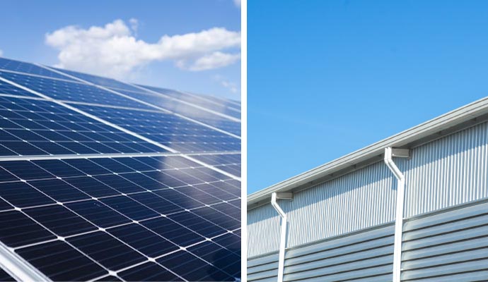 Solar panel and gutter installation services Collage of solar panel and gutter installation services