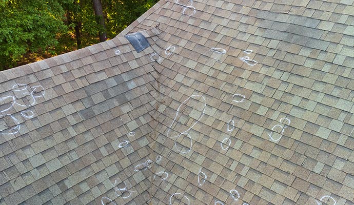 Hail damaged roof